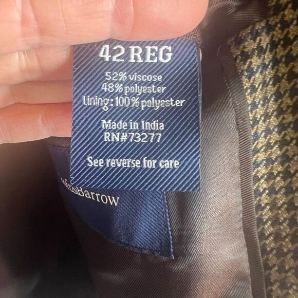 Croft & Barrow Brown Houndstooth Dressy Sports Coat Blazer Men's Size 42R - Picture 8 of 10